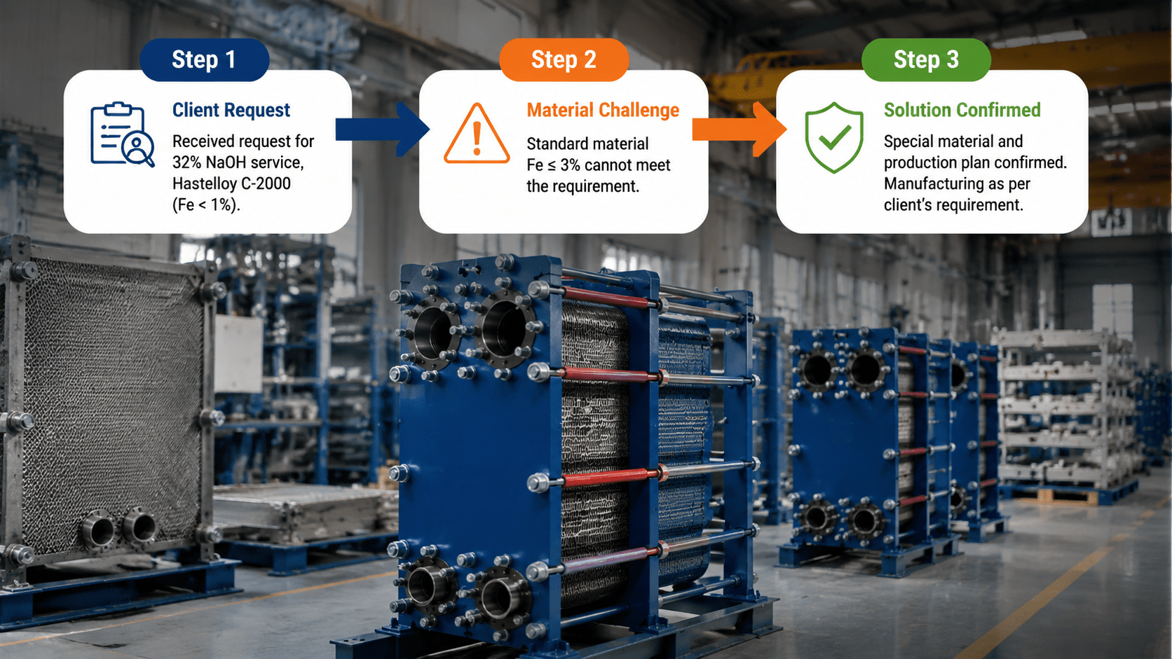 Custom Hastelloy C-2000 Plate Heat Exchanger Production